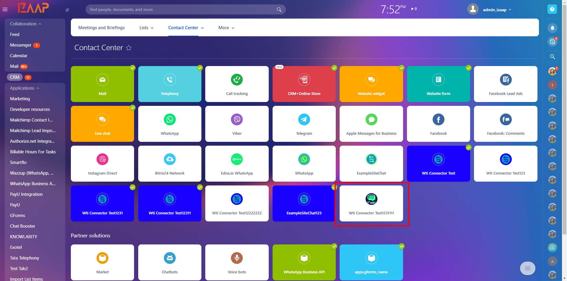 Contact Center Page