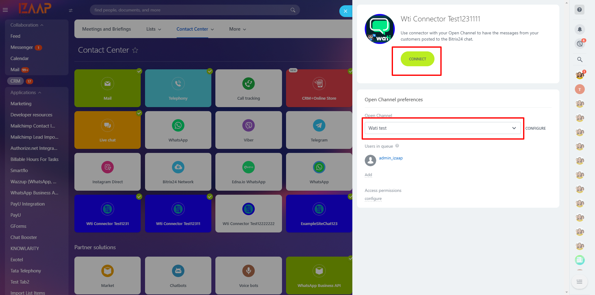 Contact Center Page