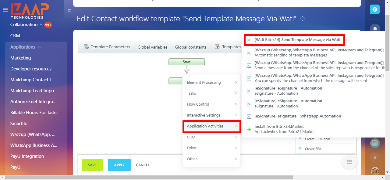 Template Messages via Workflow
