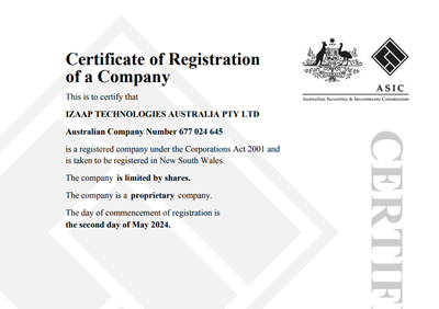 IZAAPTechAu_RegCertificate
